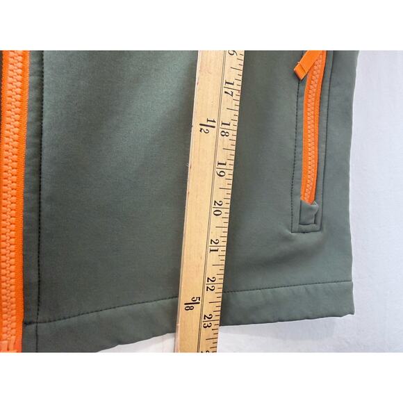 The North Face Shellrock Boys L 14/16 Olive Green Jacket with Orange Zippers - Picture 10 of 11